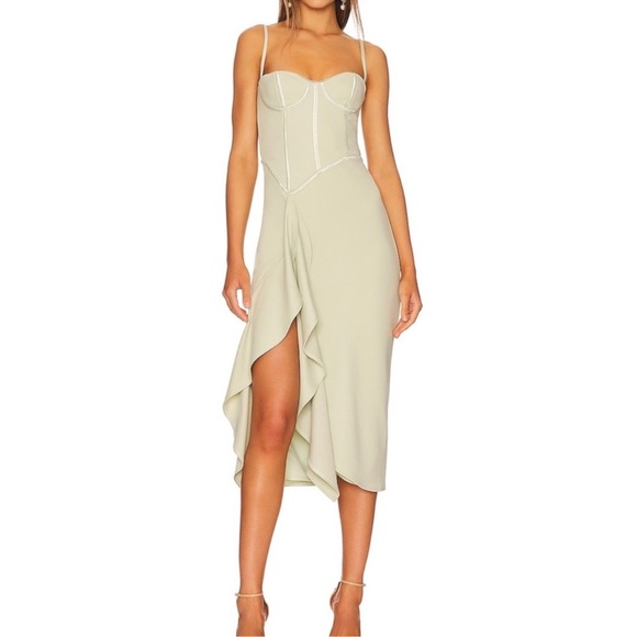 Katie May Douzen Dress Sage - Picture 1 of 9